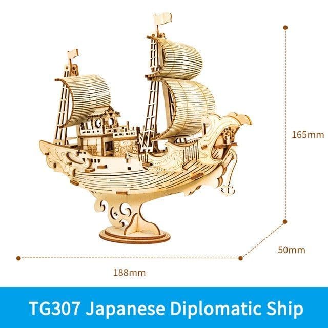 image-Wooden Puzzle Games Boat & Ship Model Toys For Children Kids Girls Birthday Gift