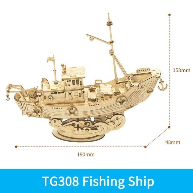 image-Wooden Puzzle Games Boat & Ship Model Toys For Children Kids Girls Birthday Gift