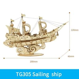 image-Wooden Puzzle Games Boat & Ship Model Toys For Children Kids Girls Birthday Gift