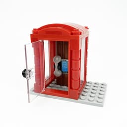 image-New Telephone Box Booth Street City Creator Blocks for Children Xmas Trees Moc Bricks Parts Bookcase Standing Clocks DIY
