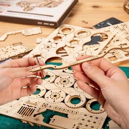 image-Robotime 3D Wooden Puzzle Prime Steam Express Model DIY Kit Puzzle Toy