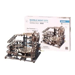 image-Robotime ROKR Marble Night City 3D Wooden Puzzle Games Assembly Waterwheel Model Toys for Children Kids Birthday Gift