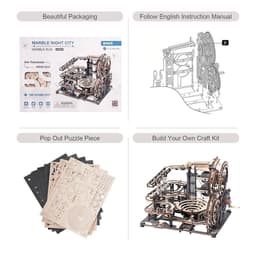 image-Robotime ROKR Marble Night City 3D Wooden Puzzle Games Assembly Waterwheel Model Toys for Children Kids Birthday Gift