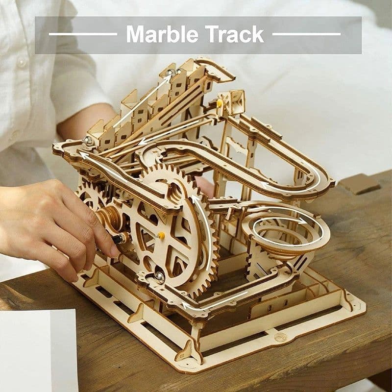 image-Robotime ROKR Blocks Marble Race Run Maze Balls Track DIY 3D Wooden Puzzle Coaster Model Building Kits Toys for Drop Shipping