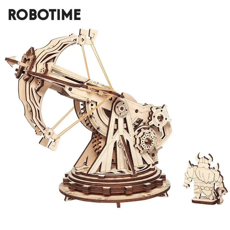 image-Robotime ROKR Siege Heavy Ballista 3D Wooden Puzzle War Game Assembly Toys Gifts for Children Boys Kids KW401 Dropshipping