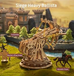 image-Robotime ROKR Siege Heavy Ballista 3D Wooden Puzzle War Game Assembly Toys Gifts for Children Boys Kids KW401 Dropshipping