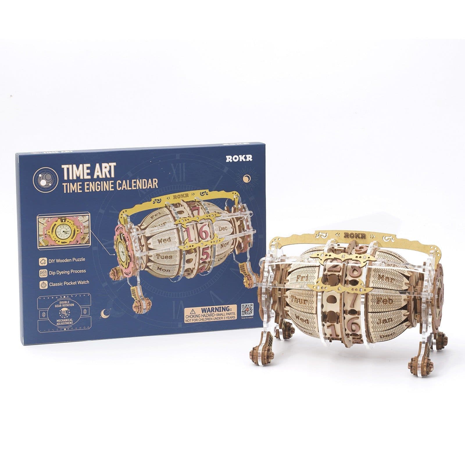image-Robotime ROKR Zodiac Wall Clock 3D Wooden Puzzle Model Assembly Toys Gifts for Children Kids Teens LC601 Support Dropshipping