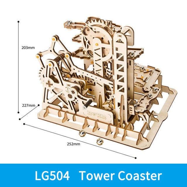 image-3D DIY Wooden Puzzle Roller Coaster Children's Toys