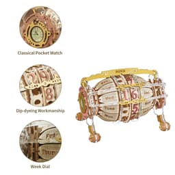 image-Robotime ROKR Zodiac Wall Clock 3D Wooden Puzzle Model Assembly Toys Gifts for Children Kids Teens LC601 Support Dropshipping