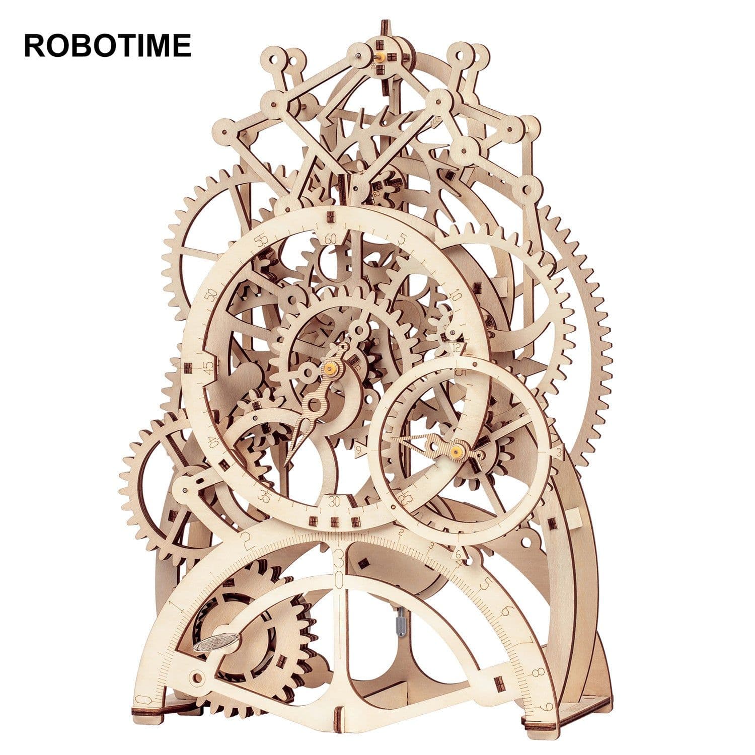 image-Robotime Rokr Pendulum Clock 170 Pcs 3D Wooden Puzzle Toys Building Block Kits Assembly Gifts For Children Adults Dropshipping