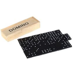 image-1set 28 Pieces Wooden boxed black dominoes