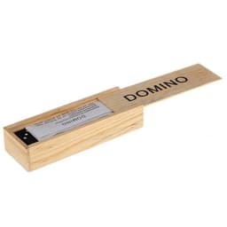 image-1set 28 Pieces Wooden boxed black dominoes