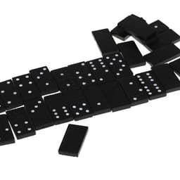 image-1set 28 Pieces Wooden boxed black dominoes