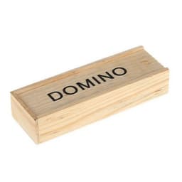 image-1set 28 Pieces Wooden boxed black dominoes