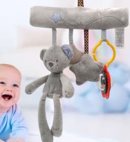 image-Infant Toddler Rattles Toys for Baby Stroller Crib Soft Rabbit Bear Style Pram Hanging Toys Plush Appease Doll Bed Accessories