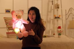 image-Creative Light Up LED Teddy Bear Stuffed Animals Plush Toy Colorful Glowing Christmas Gift For Kids Pillow