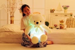 image-Creative Light Up LED Teddy Bear Stuffed Animals Plush Toy Colorful Glowing Christmas Gift For Kids Pillow