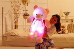 image-Creative Light Up LED Teddy Bear Stuffed Animals Plush Toy Colorful Glowing Christmas Gift For Kids Pillow