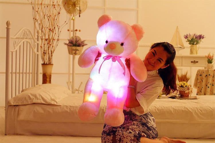 image-Creative Light Up LED Teddy Bear Stuffed Animals Plush Toy Colorful Glowing Christmas Gift For Kids Pillow
