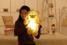 image-Creative Light Up LED Teddy Bear Stuffed Animals Plush Toy Colorful Glowing Christmas Gift For Kids Pillow