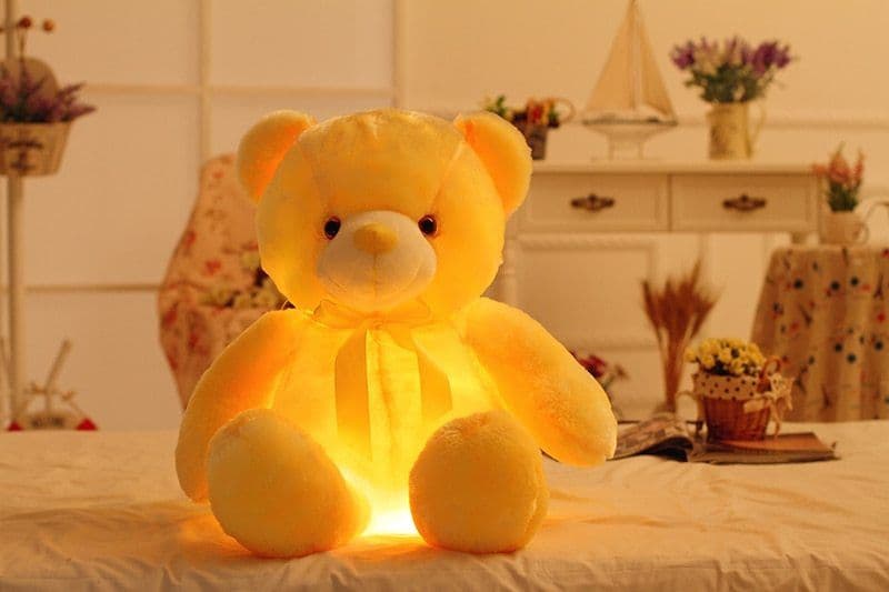 image-Creative Light Up LED Teddy Bear Stuffed Animals Plush Toy Colorful Glowing Christmas Gift For Kids Pillow