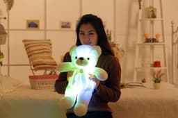 image-Creative Light Up LED Teddy Bear Stuffed Animals Plush Toy Colorful Glowing Christmas Gift For Kids Pillow
