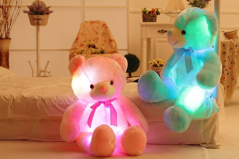 image-Creative Light Up LED Teddy Bear Stuffed Animals Plush Toy Colorful Glowing Christmas Gift For Kids Pillow