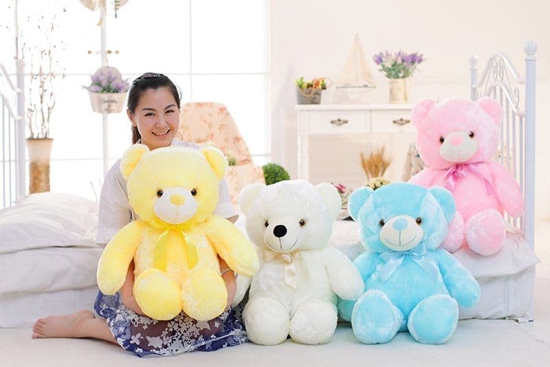 image-Creative Light Up LED Teddy Bear Stuffed Animals Plush Toy Colorful Glowing Christmas Gift For Kids Pillow