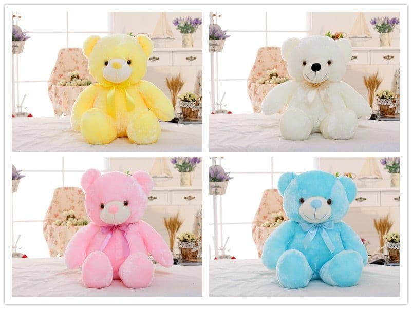 image-Creative Light Up LED Teddy Bear Stuffed Animals Plush Toy Colorful Glowing Christmas Gift For Kids Pillow