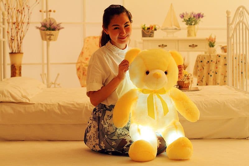 image-Creative Light Up LED Teddy Bear Stuffed Animals Plush Toy Colorful Glowing Christmas Gift For Kids Pillow