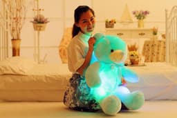 image-Creative Light Up LED Teddy Bear Stuffed Animals Plush Toy Colorful Glowing Christmas Gift For Kids Pillow