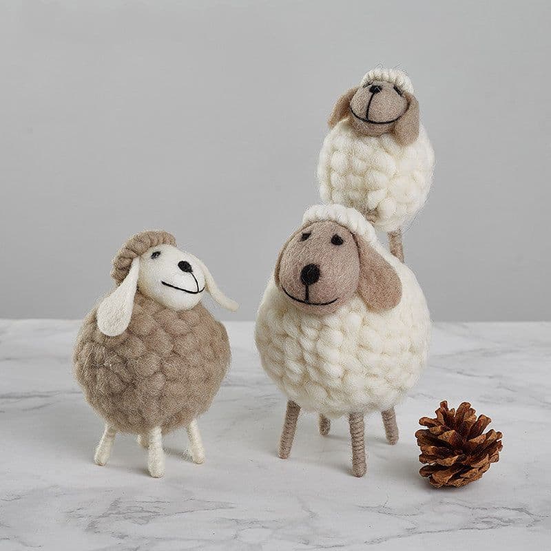 image-Home Decoration Felt Sheep Miniature Decoration Figurines Holiday Party Supplies Accessories