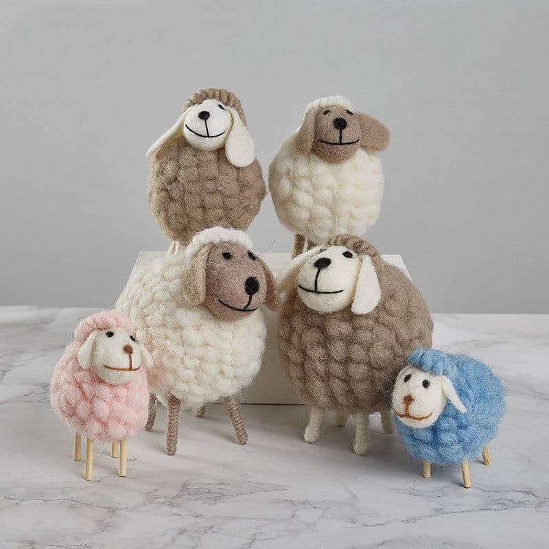 image-Home Decoration Felt Sheep Miniature Decoration Figurines Holiday Party Supplies Accessories