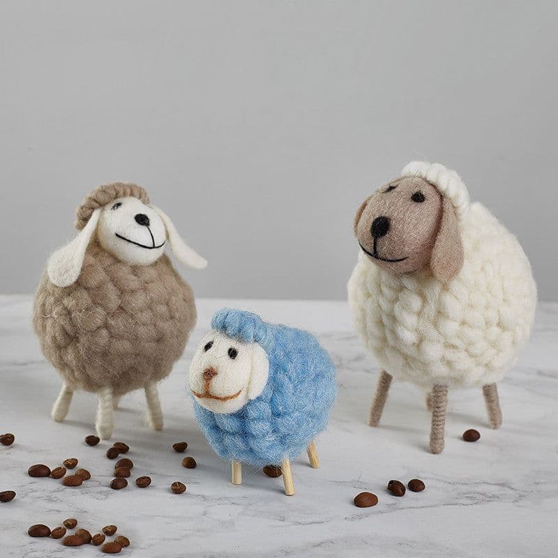 image-Home Decoration Felt Sheep Miniature Decoration Figurines Holiday Party Supplies Accessories