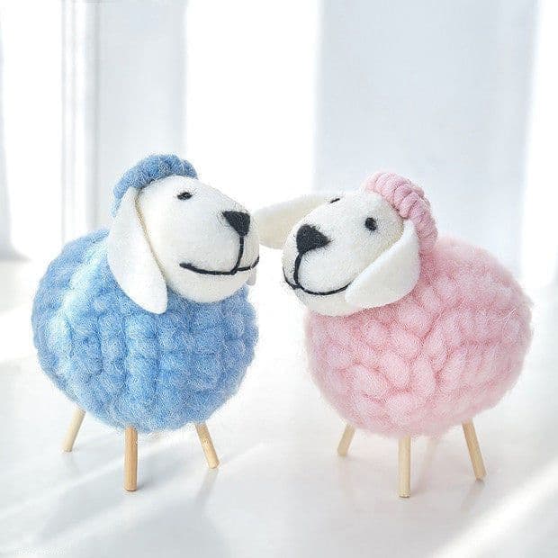 image-Home Decoration Felt Sheep Miniature Decoration Figurines Holiday Party Supplies Accessories