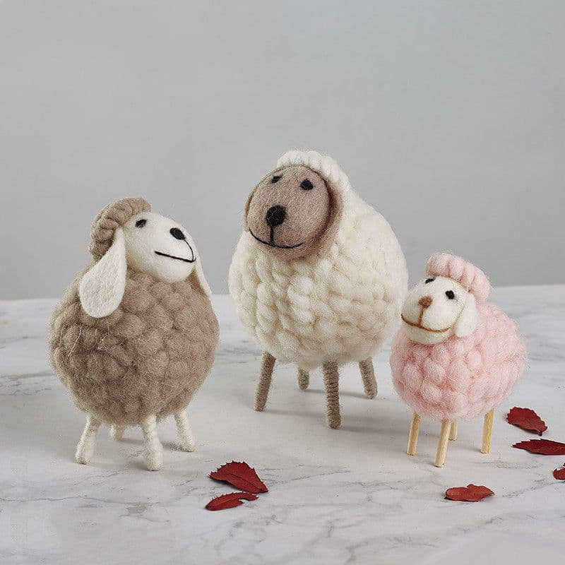 image-Home Decoration Felt Sheep Miniature Decoration Figurines Holiday Party Supplies Accessories