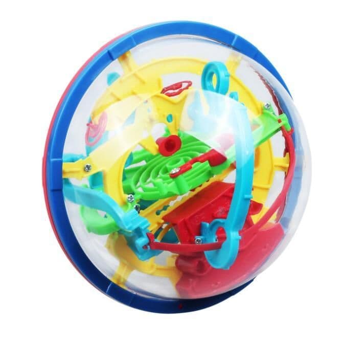 image-3D Magic Maze Ball 100 Levels Intellect Ball Rolling Ball Puzzle Game Learning Educational Toys Orbit Game