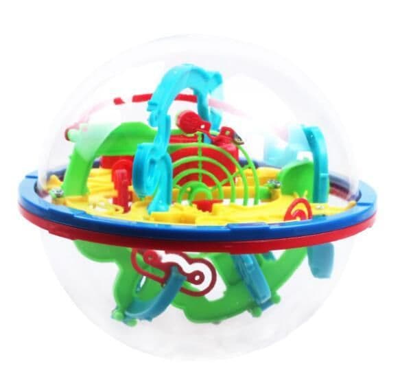 image-3D Magic Maze Ball 100 Levels Intellect Ball Rolling Ball Puzzle Game Learning Educational Toys Orbit Game
