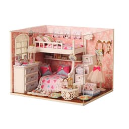 image-1 Unidades Artesanía BRICOLAJE para Niños Juguetes Sueño Ángulo de Miniaturas de Muñecas Hechas A Mano Modelo de Ensamblaje De Madera Con Muebles Regalo de La Muchacha