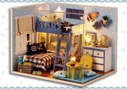 image-1 Unidades Artesanía BRICOLAJE para Niños Juguetes Sueño Ángulo de Miniaturas de Muñecas Hechas A Mano Modelo de Ensamblaje De Madera Con Muebles Regalo de La Muchacha