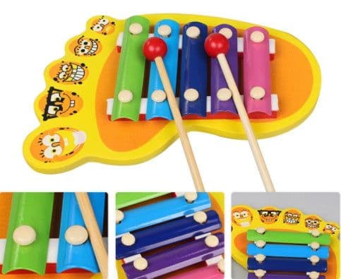 image-Baby raising intelligence infant puzzle wooden phonic knock on the piano Ball shaking whistle party acoustic hand on the toy