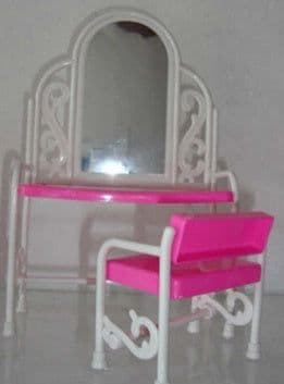 image-Dressing Table + Single Bed + Cloth Sofa Bedroom Furniture Bed Doll
