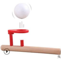 image-Early Learning Sense Equipment Wooden Suspended Magic Props Children Blowing Balls Blowing Ball Games Oral Trainers