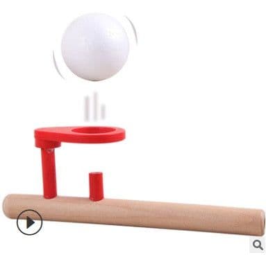 image-Early Learning Sense Equipment Wooden Suspended Magic Props Children Blowing Balls Blowing Ball Games Oral Trainers