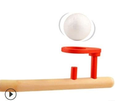 image-Early Learning Sense Equipment Wooden Suspended Magic Props Children Blowing Balls Blowing Ball Games Oral Trainers