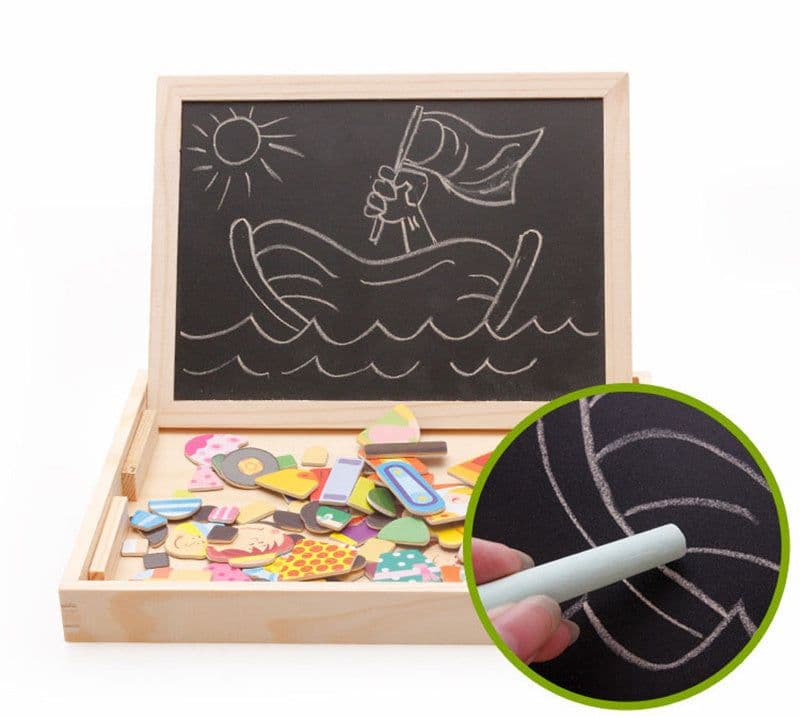 image-Multifunctional Magnetic Kids Puzzle Drawing Board Educational Toys Learning Wooden Puzzles Toys For Children Gift