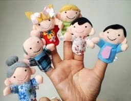 image-A set of 6 pieces of love each other, a family of fingers, a family of six early childhood puppet toys