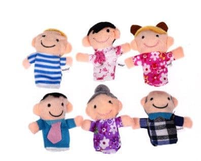 image-A set of 6 pieces of love each other, a family of fingers, a family of six early childhood puppet toys