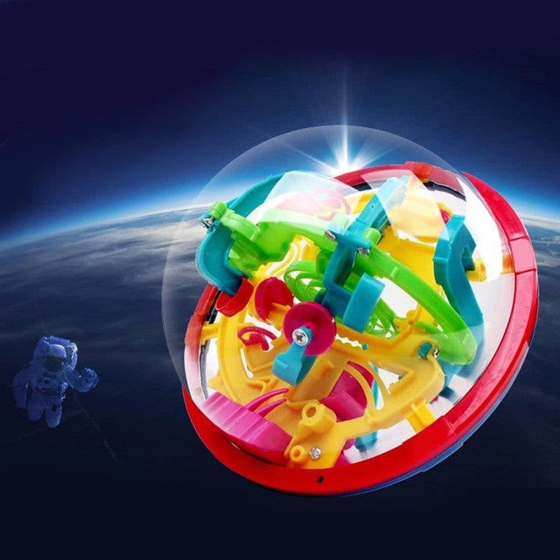 image-100 Step 3D puzzle Ball Magic Intellect Ball Labyrinth Sphere Globe Toys Challenging Barriers Game Brain Tester Balance Training