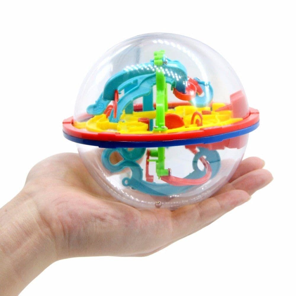 image-100 Step 3D puzzle Ball Magic Intellect Ball Labyrinth Sphere Globe Toys Challenging Barriers Game Brain Tester Balance Training